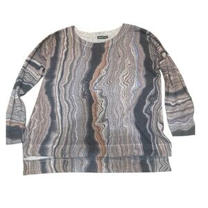 Nally & Millie Marble Print Artsy Lagenlook Tunic Top size Large